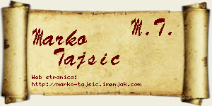 Marko Tajsić vizit kartica